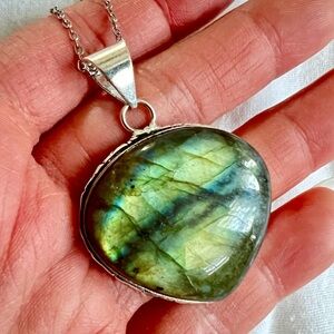 925 Lightning Flash Flash Labradorite Pendant Necklace